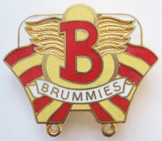 BIRMINGHAM BRUMMIES - Superb Vintage 1985 Enamel Speedway Pin Badge (Gold)