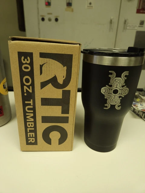 RTIC 30 oz Insulated Tumbler Black Stainless Steel Travel Mug + Spill Proof Lid