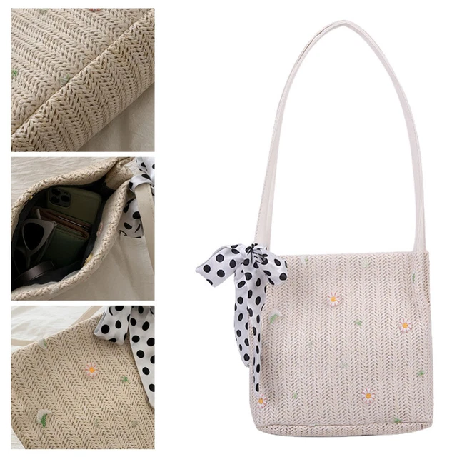 Shoulder Pouch Casual Bag Straw Bag The Shoulder Bags Women Beach Tote Handbag