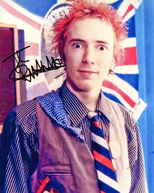 A fantastic 10x8 Autographed Photo of John Lydon & CoA