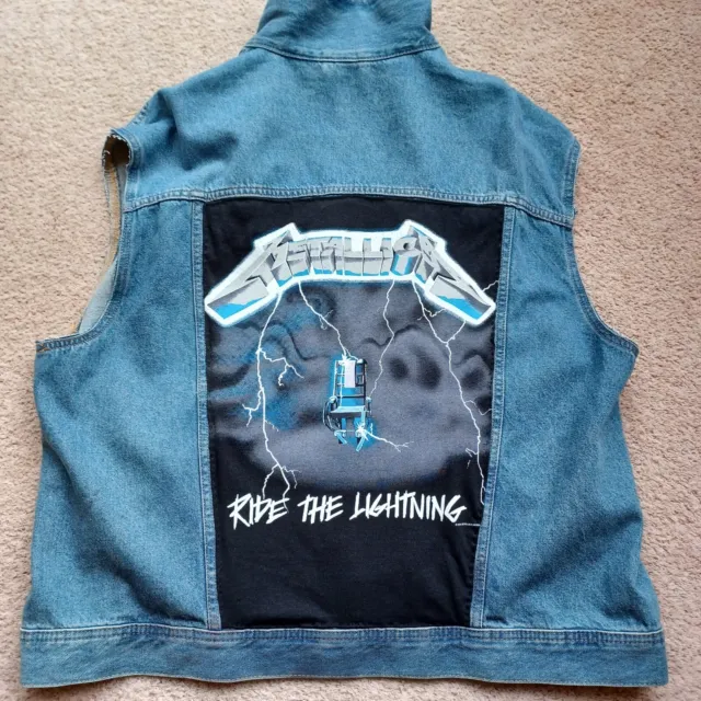 Metallica Heavy Metal denim Battle Jacket vest mens XL