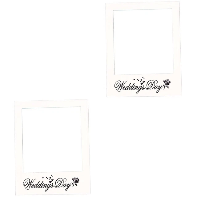 2 piezas Marco de fotos del día de la boda Hágalo usted mismo Accesorios de fotos creativos Cabina de fotos Favores de boda