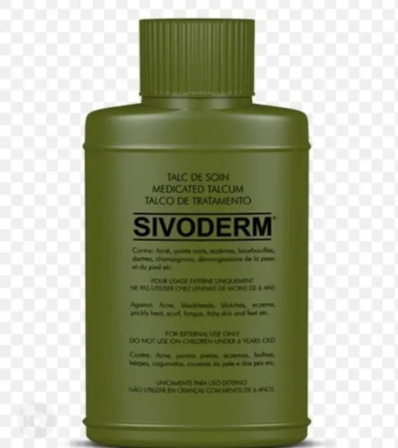 Sivoderm Med.Talcum For Acne, Fungus, Itchy Skin..Ecezma, Rashes 80g 2.32 Oz.