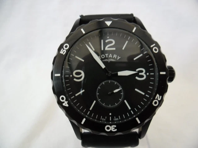 GENTS ROTARY GS03074 19 New Black Leather Strap New Longlife
