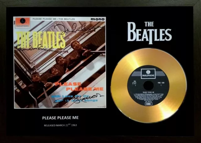 The Beatles 'Please Please Me' Signed Gold Cd Disc Collectable Memorabilia Gift