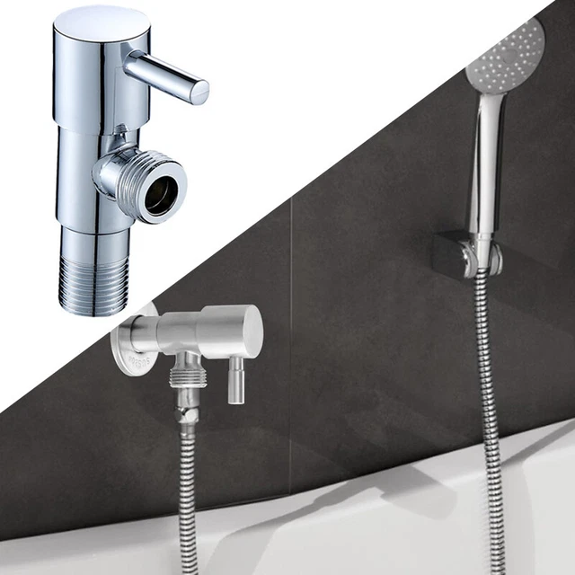 CHROME BRASS ISOLATION ISO Valve For Muslim Douche Bidet Shattaf Spray