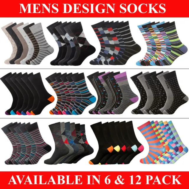 Mens Socks Cotton Rich Casual Work Sports Crew Sock 6 12 Pairs Size UK 6-11