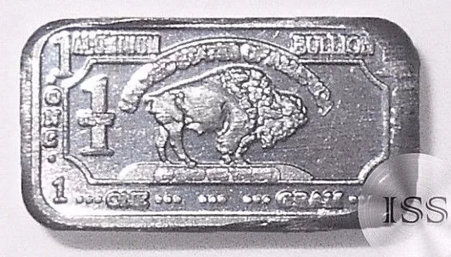 Fine .999 Aluminum Ingot 1 Gram Pure Buffalo Bar, Collectible Elemental Bullion