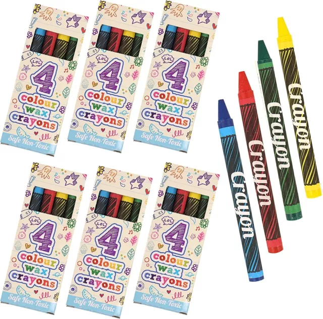 New kids Christmas Mini Colouring Wax Crayons Multi-Pack Party Bag Fillers