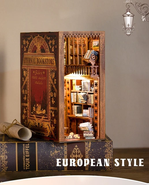 CUTEBEE Book Nook Kit - DIY Dollhouse Miniature House Kit Booknook For
