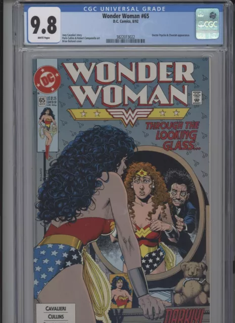 Wonder Woman #65 Mt 9.8 Cgc White Pages Cheetah App. Bolland Cover Cullins Art