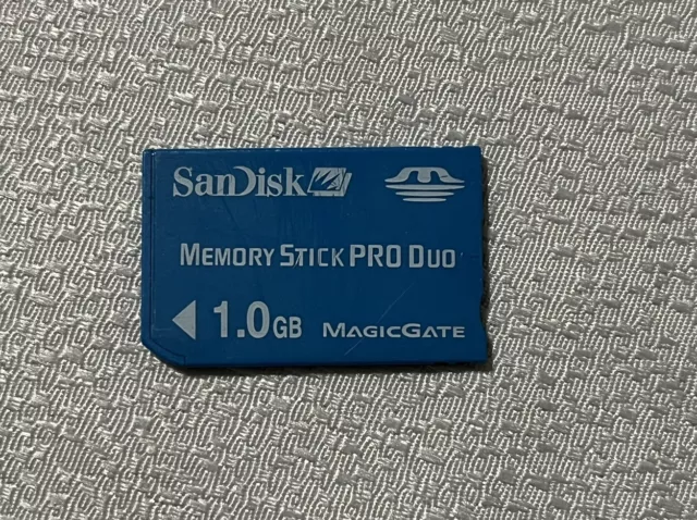 1GB Sandisk Memory Stick Pro Duo Sony PSP Memory Card - Genuine Official - Blue