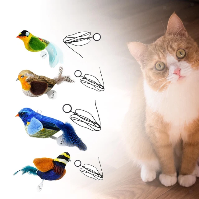 Giocattolo elettrico per gatti, uccello interattivo, uccello piumato