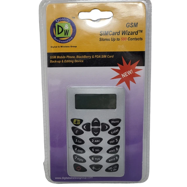 GSM SIMCard Wizard Stores up to 500 contacts Mobile Phone Blackberry PDA Back Up