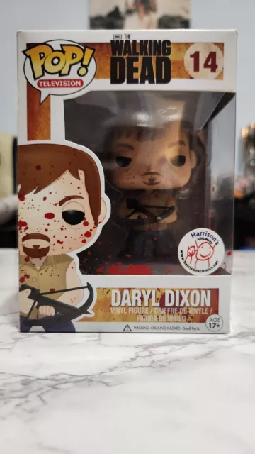 Bloody Daryl Dixon Walking Dead 14 Funko Pop Harrisons Exclusive W/ Protector