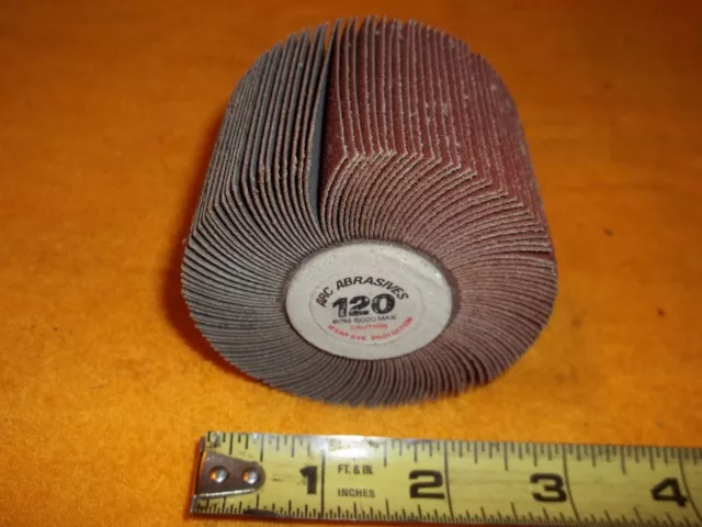 ARC ABRASIVES 3" X 2" with 1/4"-20 shank 120 Grit Abrasive Flap sanding Wheel