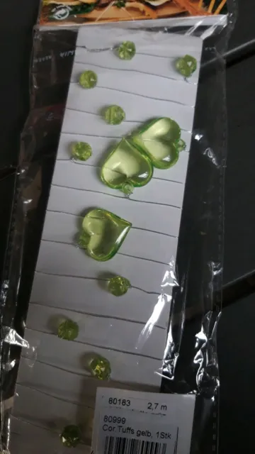 Girlanden 4er Set mit  Herz aus Acryl auf Draht gebunden, 1,80 m, grün, NEU