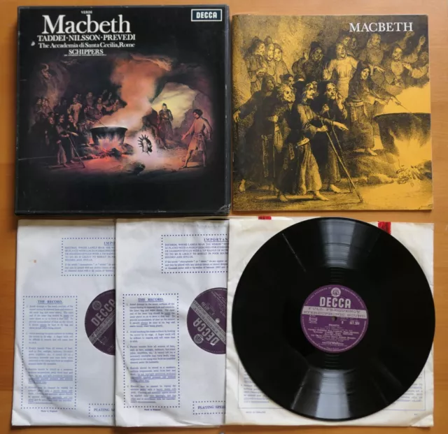 SET 282-4 ED1 Verdi Macbeth Taddei Nilsson Schippers 3LP NM Decca 1st WBG