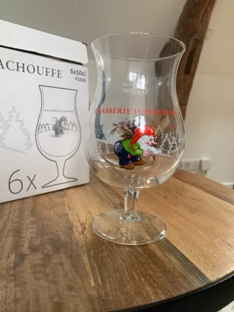 Lot De 6 Verres à bière La Chouffe Achouffe 50cl Dans Leur Carton D'origine