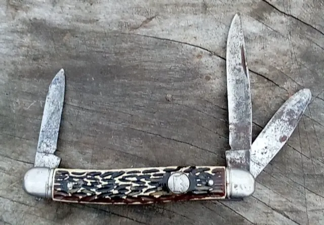 Vintage Imperial Providence RI - 3 Blade Pocket Knife - Made Prov USA -