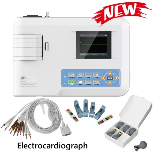 CONTEC ECG100G Electrocardiograph Digital 1 Channel 12 Lead EKG Machine Printer