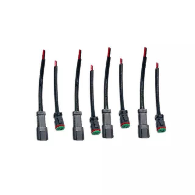8x Heavy Duty Deutsch DT DTP Male/Female Adapters Connectors Pigtails Wiring