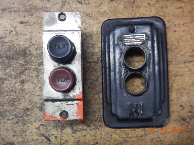 Vintage Cutler Hammer Push Button Machine Switch W/ Faceplate. Delta Rockwell...