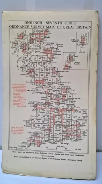 Vintage OS ORDNANCE One Inch Survey Maps Various ages 1950s-1960s Multi listing 2