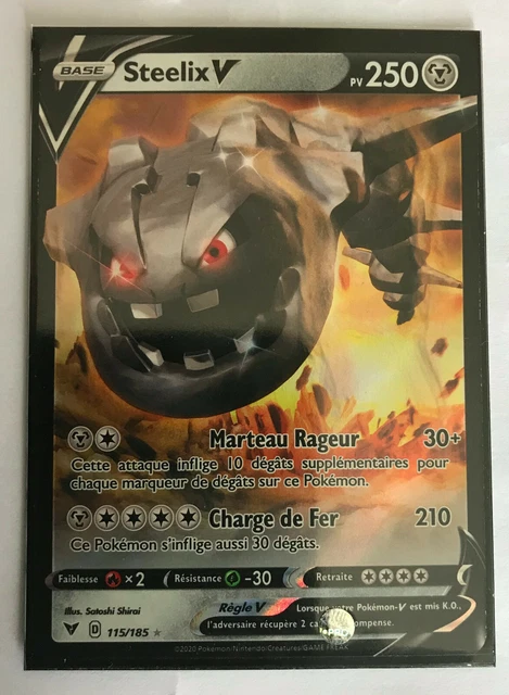 POKEMON EPEE SHIELD CARD 5pa EX NI GX STEELIX V 250 PV 115/185