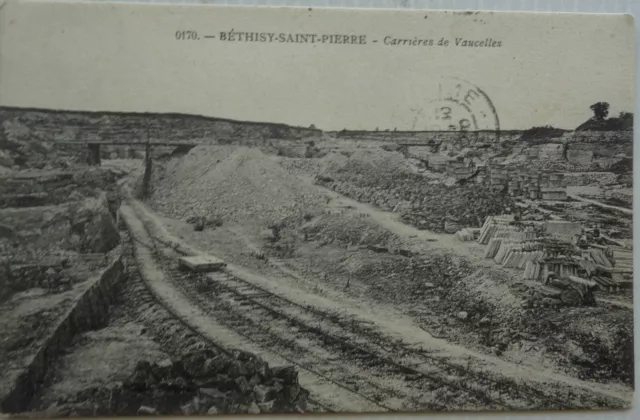 BETHISY SAINT PIERRE 60 cpa Carrières de Vaucelles Bon Etat 1913