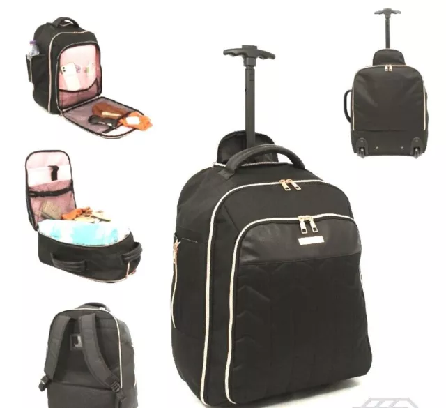 Wheeled Cabin Laptop Bag Computer Suitcase Trolley Hand Luggage Case Backpack