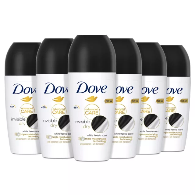 Dove déodorant bille invisible dry advanced care 50ml x6