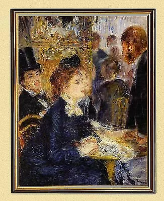 IMPRESSIONISMUS MALER AUGUSTE RENOIR IM CAFE um 1877 FAKSIMILE 35 im Goldrahmen