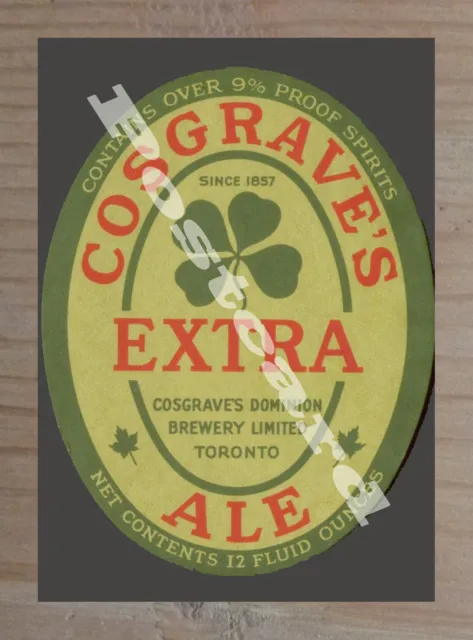 Historic Cosgrave's, Extra Ale Canadian Beer Postcard