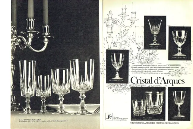 publicité Advertising 0423 1971  Cristal d'Arques  verrerie  2 pages