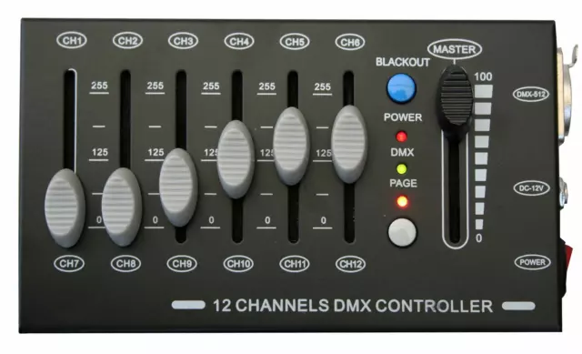 E-Lektron C-12 mini DMX Controller 12-Kanal Licht Steuerpult Lichtsteuerung NEU