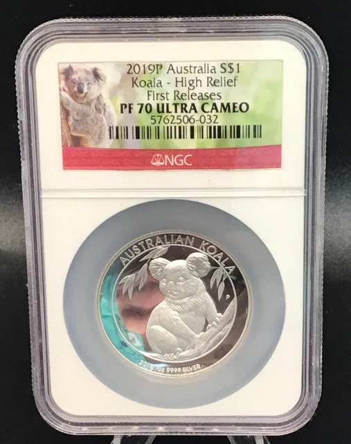 2019 P Australia S$1 Koala High Relief First Releases PF70 Ultra Cameo 2019 P Australia S$1 Koala High Relief First Releases PF70 Ultra Cameo