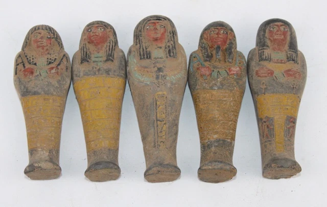 5 RARO ANTIGUO EGIPCIO FARAÓNICO ANTIGUO Ushabti Shabti Estatuas (Historia...