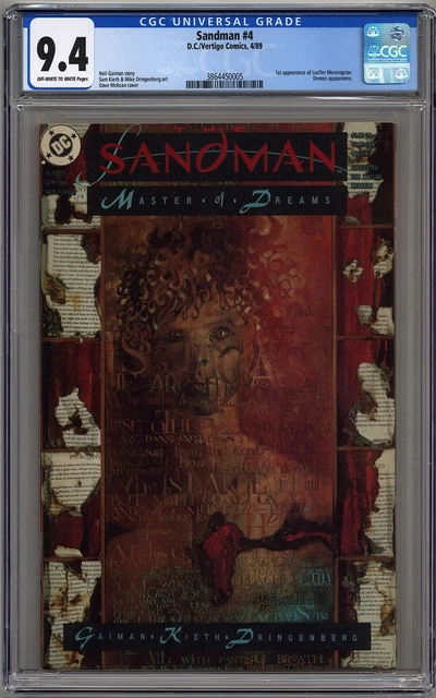 Sandman #4 Cgc 9.4 Off-White To White Pages Dc Comics 1989