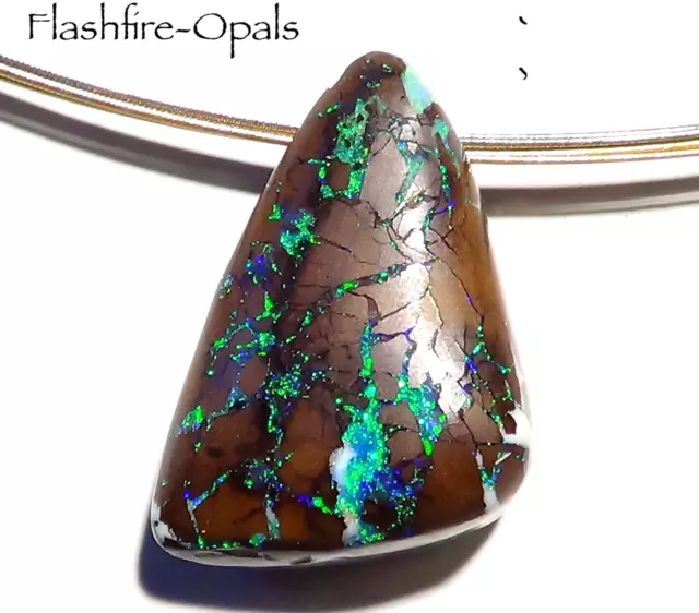 50,9ct! RIESEN KOROIT GEM OPAL ANHÄNGER GRÜN/TÜRKISE ADERN FLASHFIRE-OPALS