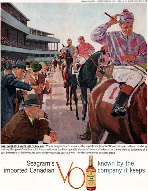 Seagram Canadian Whiskey Derby Day Horse Racing Seagram's 1959 Magazine Print Ad