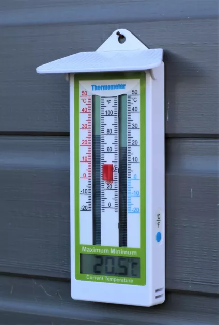 Greenhouse Thermometer Garden Digital Max Min Indoor Outdoor Wall Room C&F