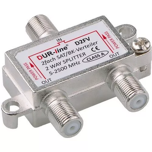 DUR-line D2FV SAT & BK-Verteiler 2-fach Splitter | DC-Durchlass, Unicable-fähig