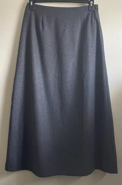 Chadwicks Women’s Size 6 Gray Wool Blend Long Maxi A-lined Skirt Lined