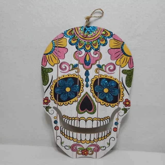 Dia de los Muertos Day Of The Dead Hanging Wall Decor Glittery Skull Greenbrier