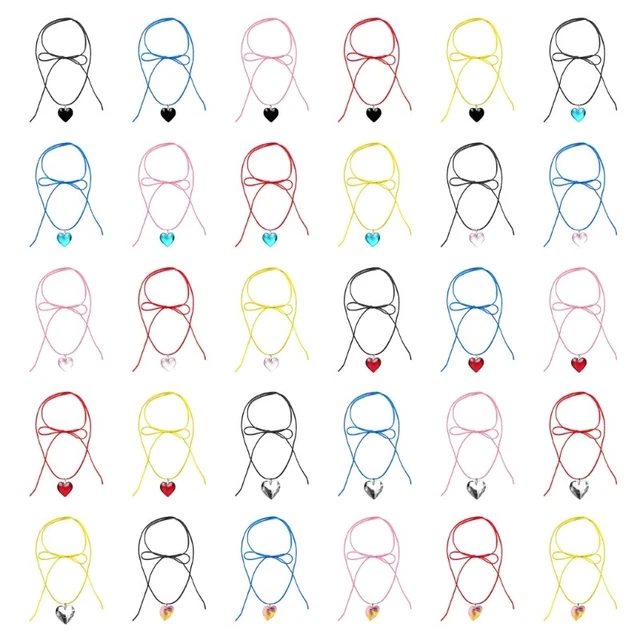 Elegant Heart Charm Necklace Bridal Knotted Bowknot Choker Chain for Women Girls