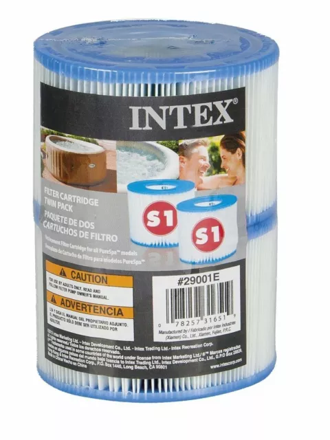 X 2  Cartouches  filtres  de SPA Gonflable Intex Pure Spa  S1 Filtration   29001