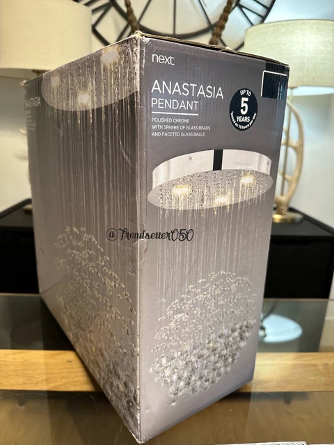 Next Chrom Anastasia 3 Licht LED Deckenleuchte Anhänger Kronleuchter Wohnkultur3 2