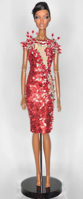 Handmade Red Designer Party Dress/Gown Silkstone Barbie Fashion Royalty/IT MIZI