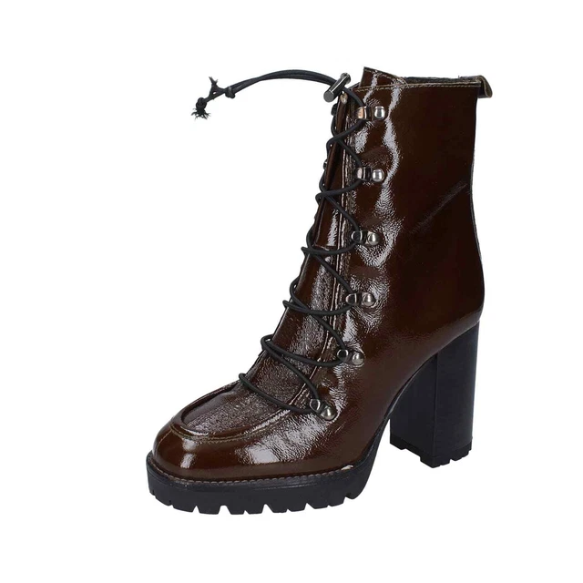 chaussures femme PAOLA FERRI bottines marron verni EY373
